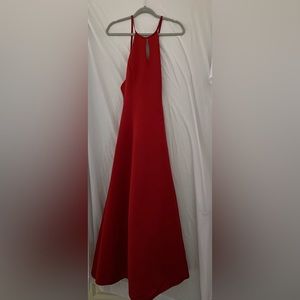 Red floor length formal dress
